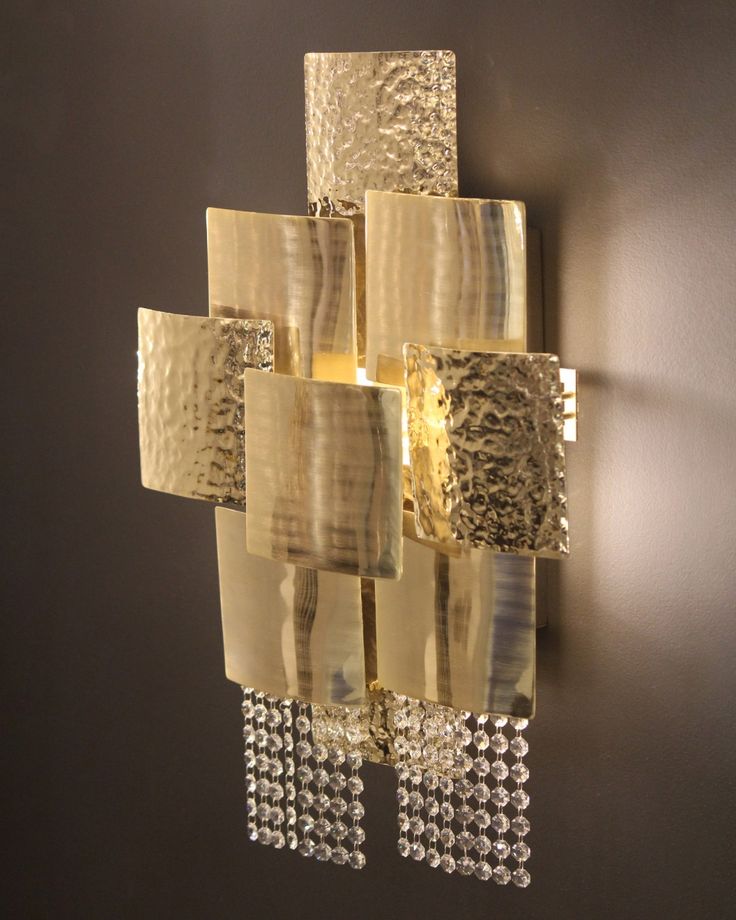 Amadeo Square Brass Crystal Sconce - GILDLAMPS