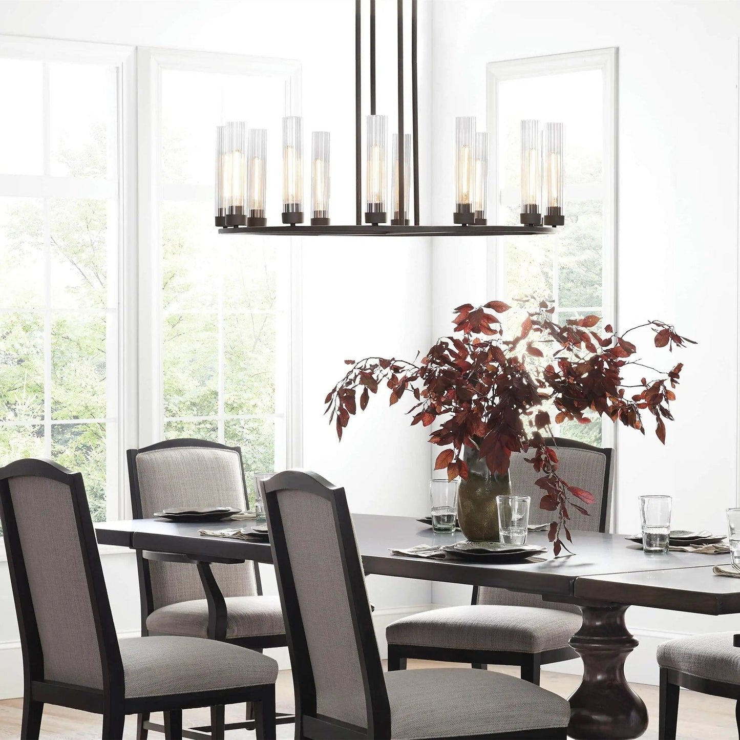 Andreas Round Glass Chandelier 30"W 40"W - GILDLAMPS