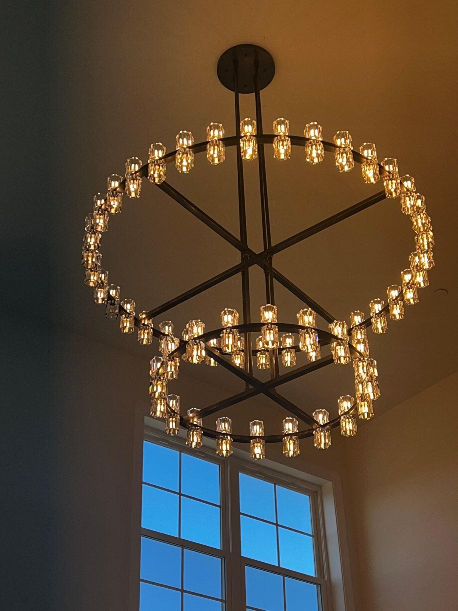 Arcachen Crystal 2-Tier Round Chandelier 60" - GILDLAMPS