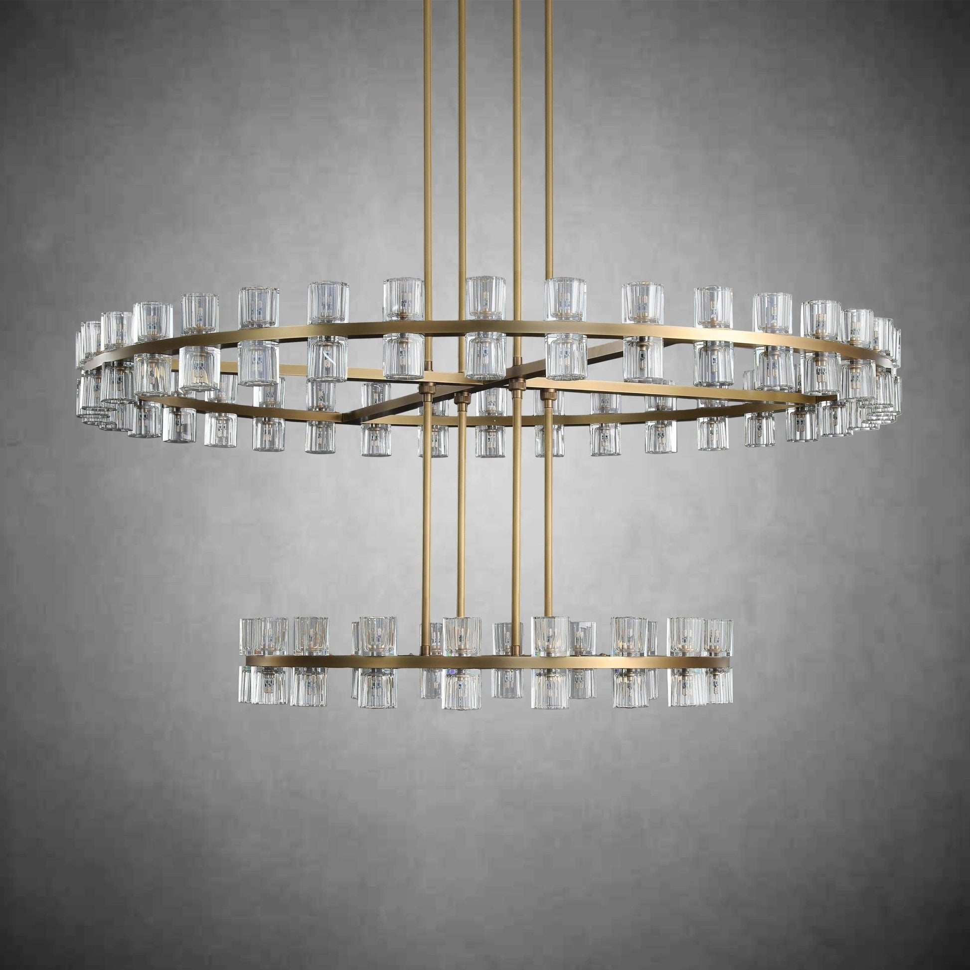 Arcachen Crystal 2-Tier Round Chandelier 60" - GILDLAMPS