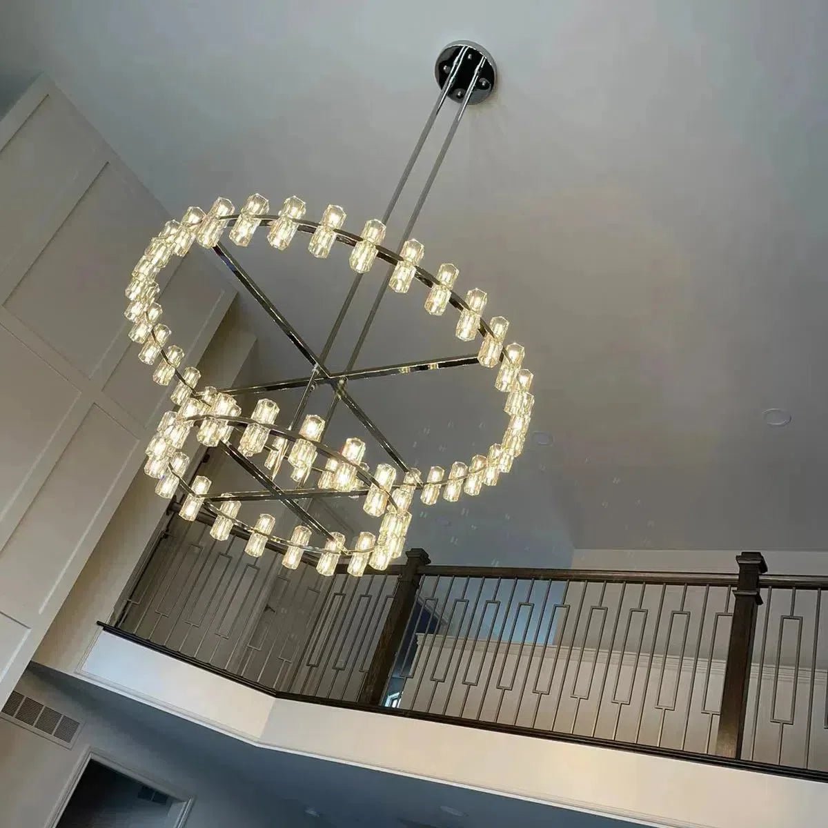 Arcachen Crystal 2-Tier Round Chandelier 60" - GILDLAMPS