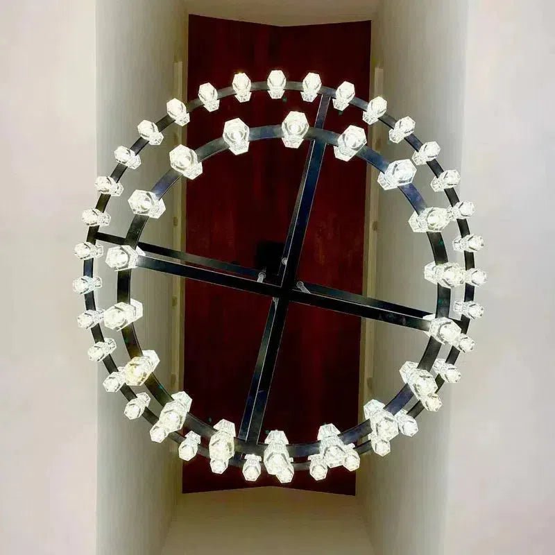 Arcachen Crystal 2-Tier Round Chandelier 60" - GILDLAMPS