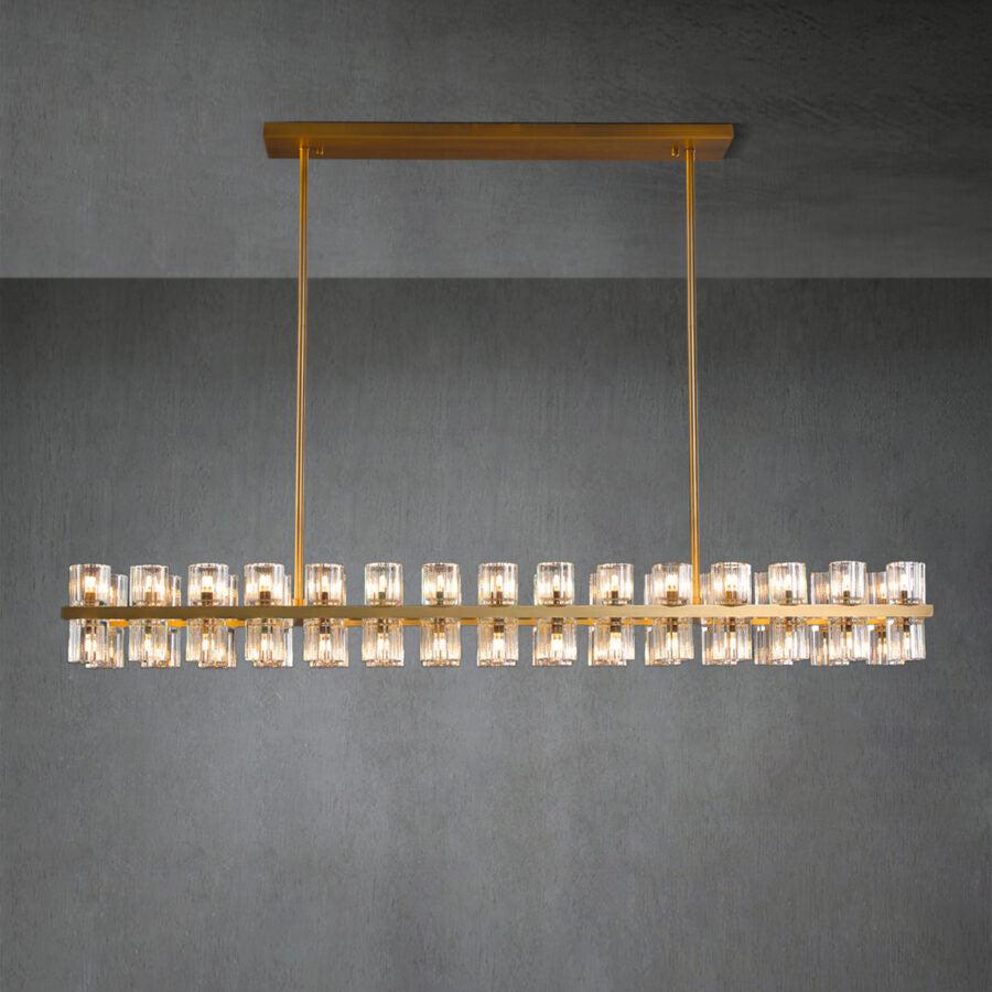 Arcachen Crystal Rectangular Chandelier 54" - GILDLAMPS
