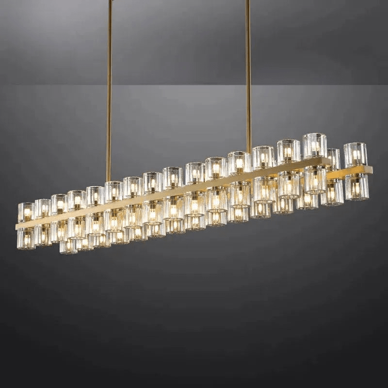 Arcachen Crystal Rectangular Chandelier 54" - GILDLAMPS