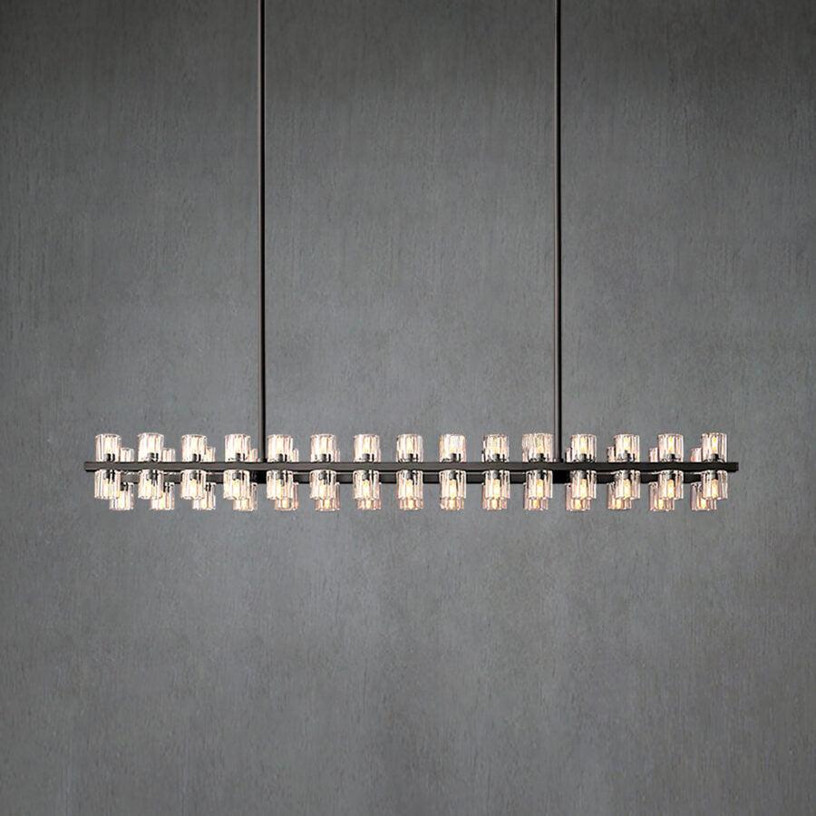 Arcachen Crystal Rectangular Chandelier 54" - GILDLAMPS