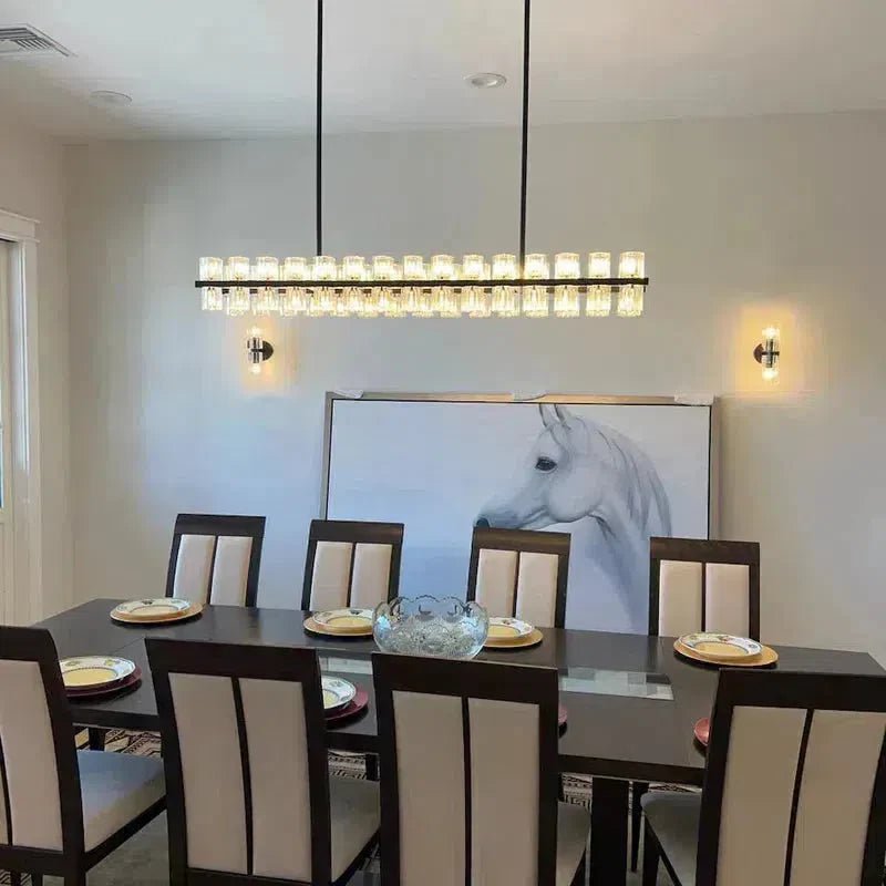 Arcachen Crystal Rectangular Chandelier 54" - GILDLAMPS