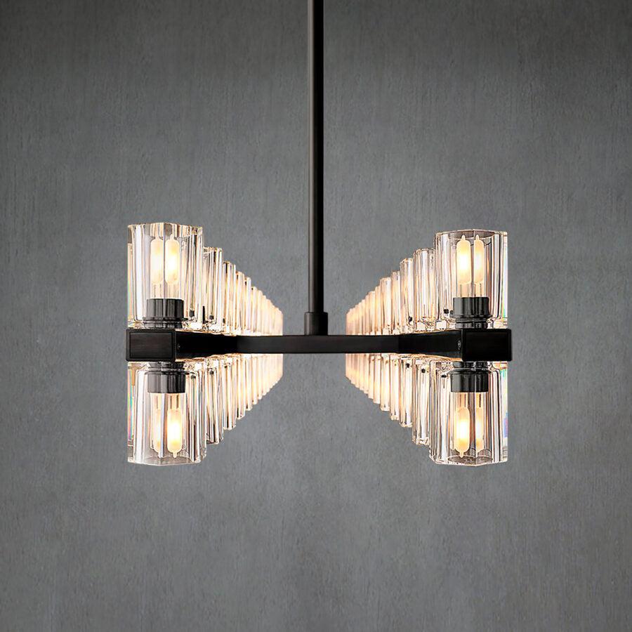 Arcachen Crystal Rectangular Chandelier 54" - GILDLAMPS