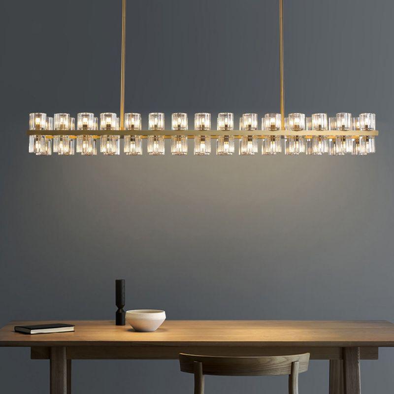 Arcachen Crystal Rectangular Chandelier 54" - GILDLAMPS