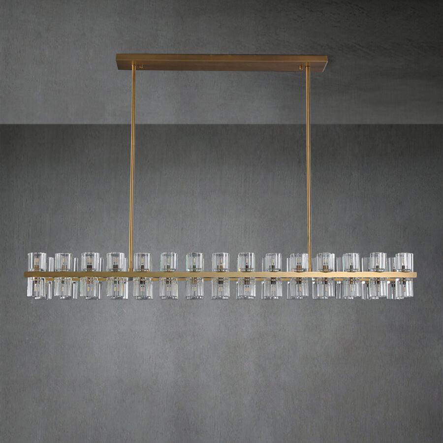 Arcachen Crystal Rectangular Chandelier 54" - GILDLAMPS