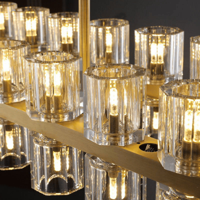 Arcachen Crystal Rectangular Chandelier 54" - GILDLAMPS
