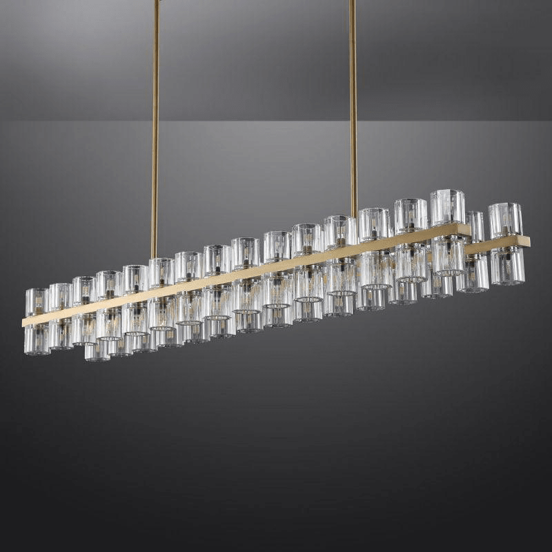 Arcachen Crystal Rectangular Chandelier 54" - GILDLAMPS