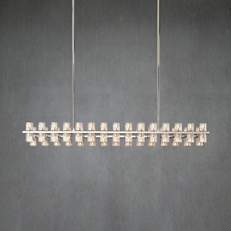Arcachen Crystal Rectangular Chandelier 54" - GILDLAMPS