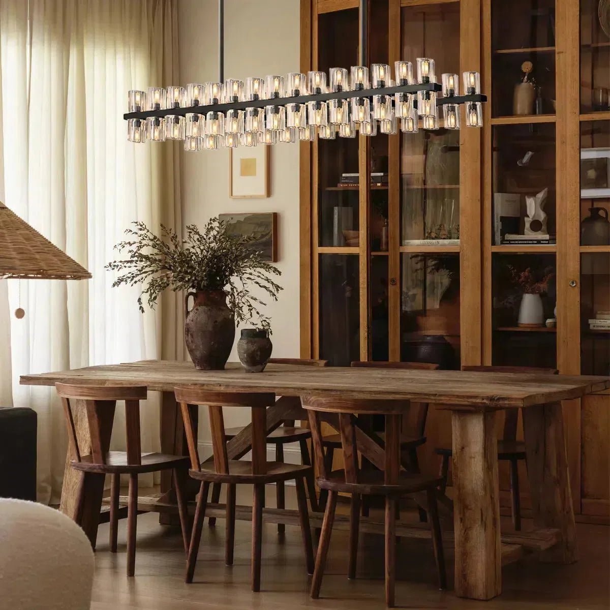 Arcachen Crystal Rectangular Chandelier 54" - GILDLAMPS