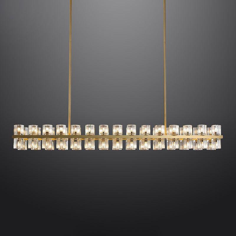 Arcachen Crystal Rectangular Chandelier 54" - GILDLAMPS