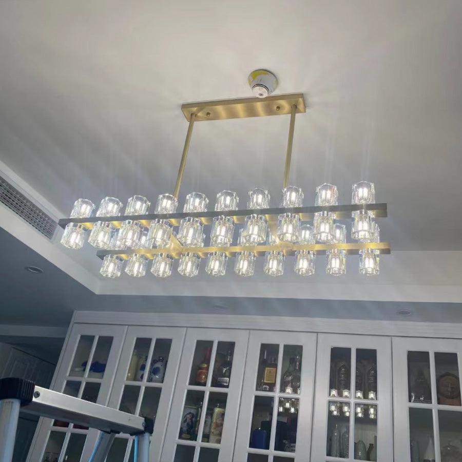 Arcachen Crystal Rectangular Chandelier 54" - GILDLAMPS