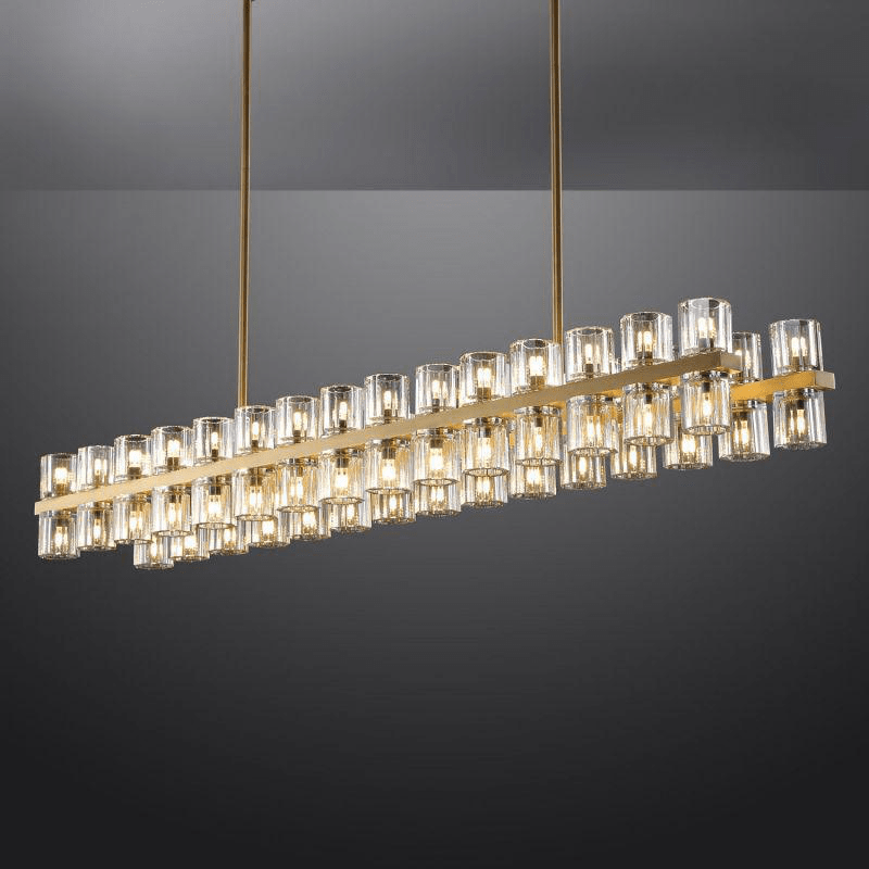Arcachen Crystal Rectangular Chandelier 54" - GILDLAMPS