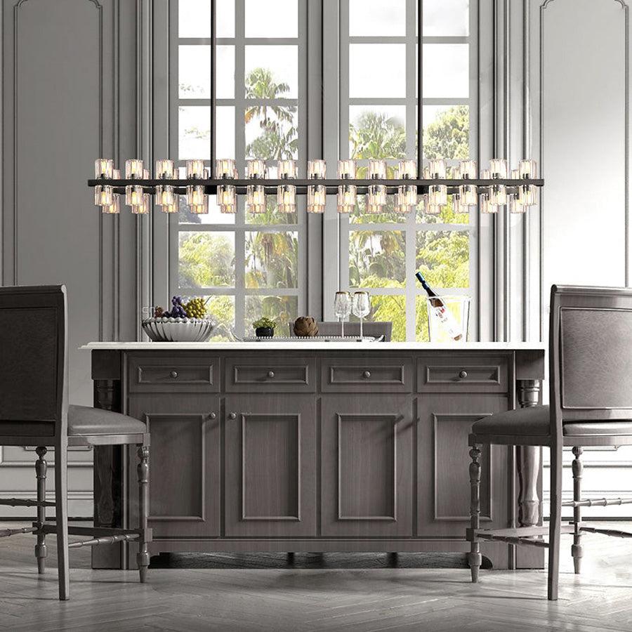 Arcachen Crystal Rectangular Chandelier 72" - GILDLAMPS