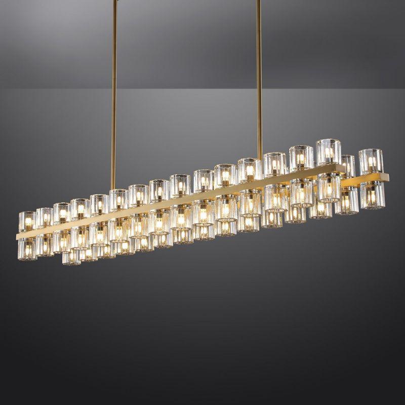 Arcachen Crystal Rectangular Chandelier 72" - GILDLAMPS