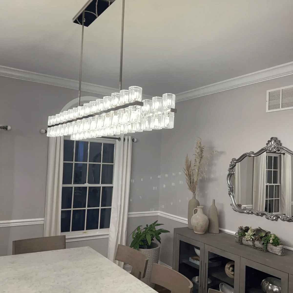 Arcachen Crystal Rectangular Chandelier 72" - GILDLAMPS