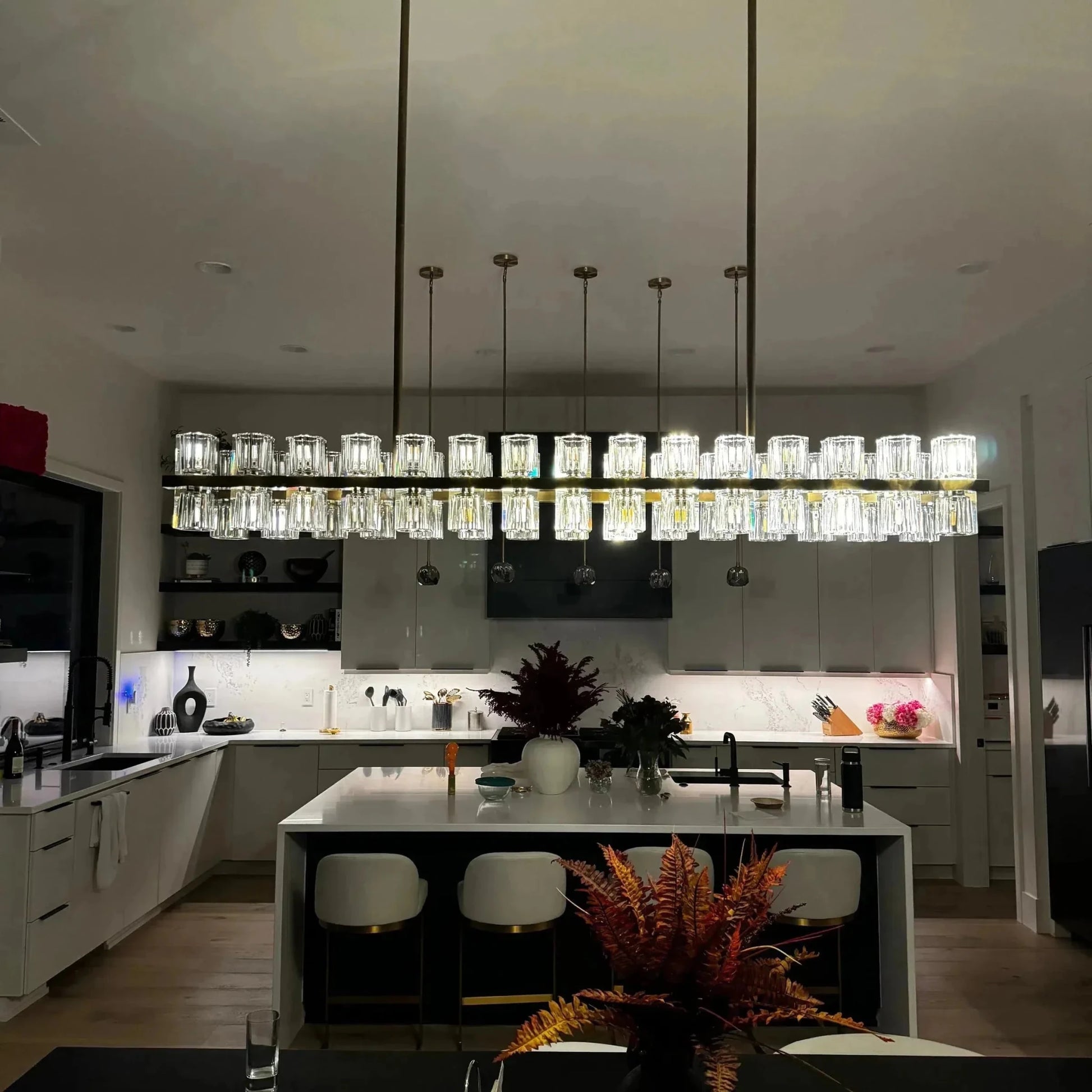 Arcachen Crystal Rectangular Chandelier 72" - GILDLAMPS