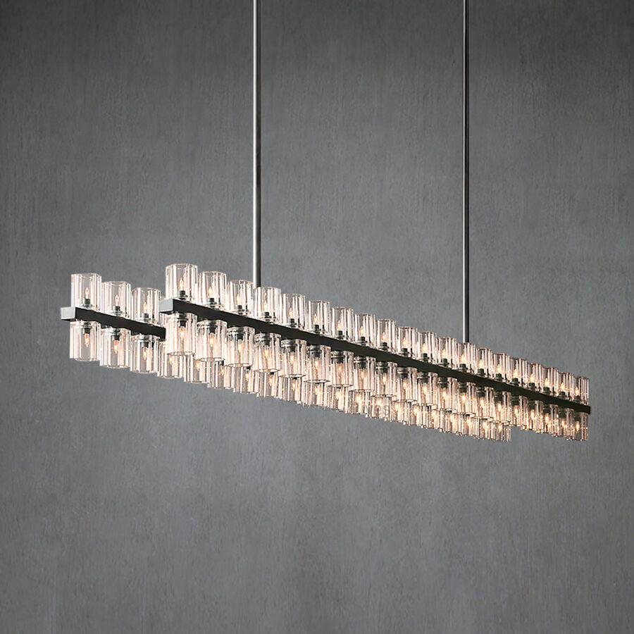 Arcachen Crystal Rectangular Chandelier 72" - GILDLAMPS