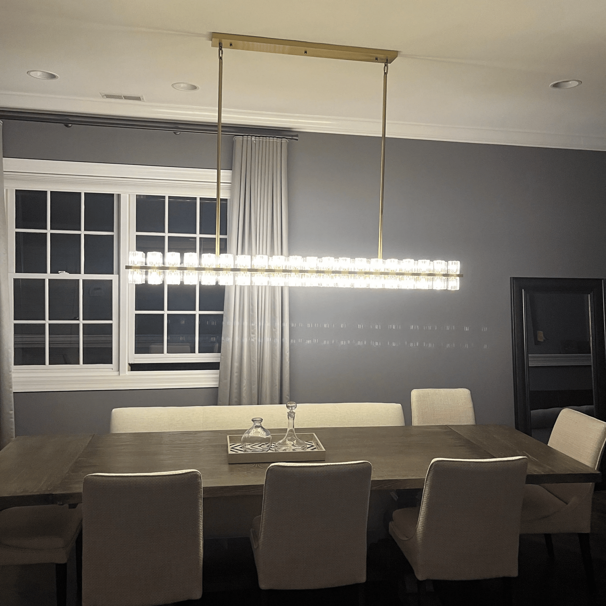 Arcachen Crystal Rectangular Chandelier 72" - GILDLAMPS