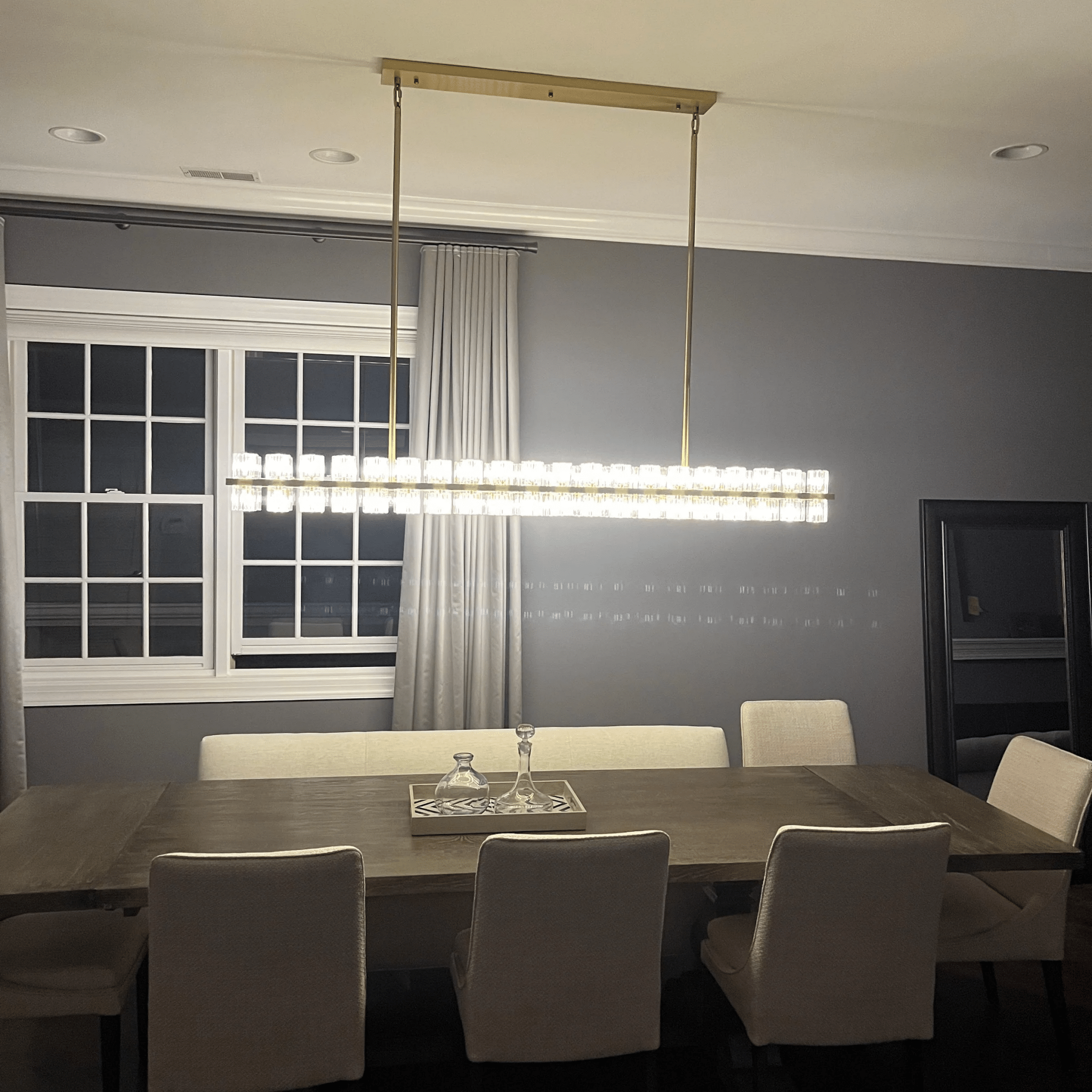 Arcachen Crystal Rectangular Chandelier 72" - GILDLAMPS