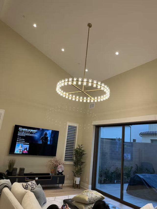 Arcachen Crystal Round Chandelier 36" - GILDLAMPS