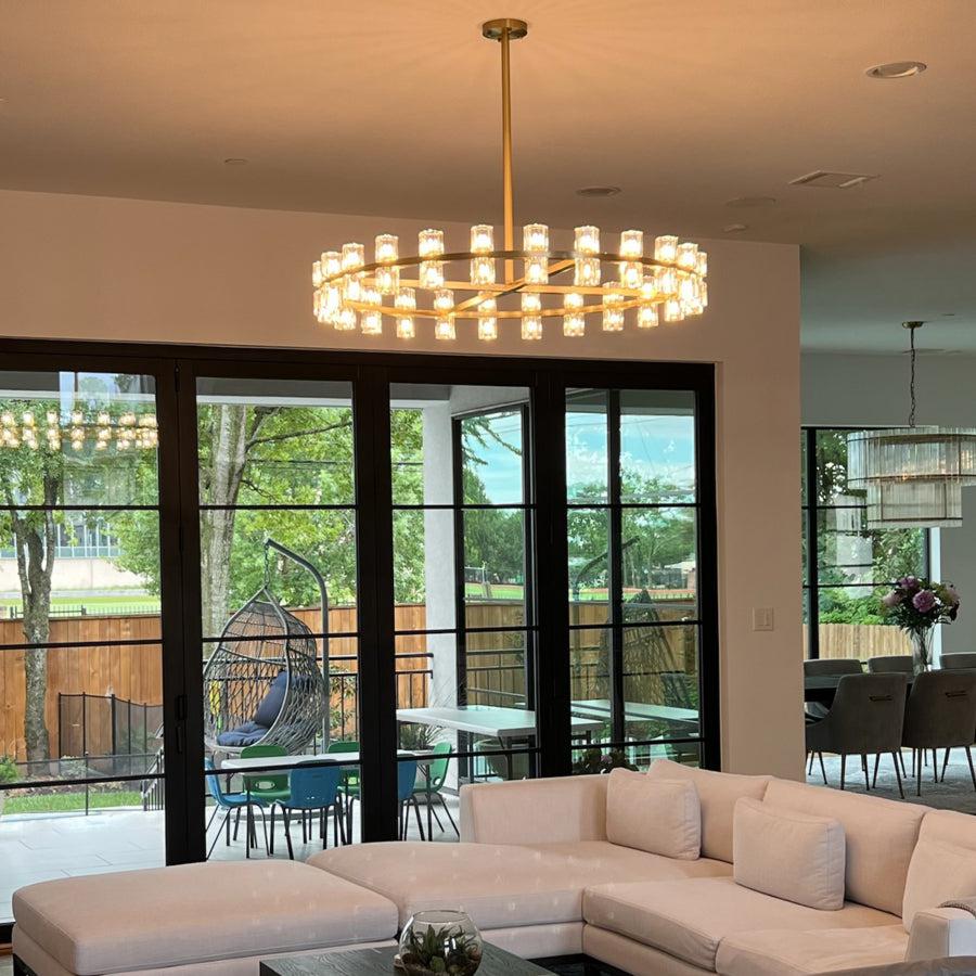 Arcachen Crystal Round Chandelier 36" - GILDLAMPS