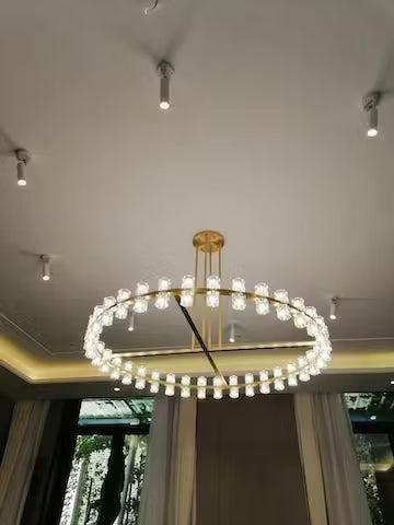 Arcachen Crystal Round Chandelier 36" - GILDLAMPS