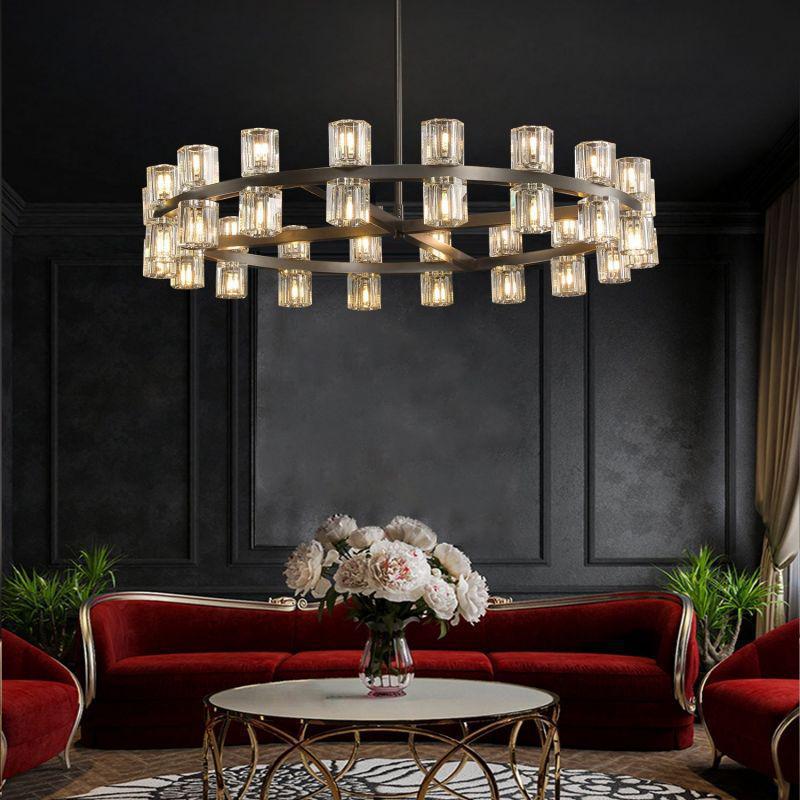 Arcachen Crystal Round Chandelier 36" - GILDLAMPS