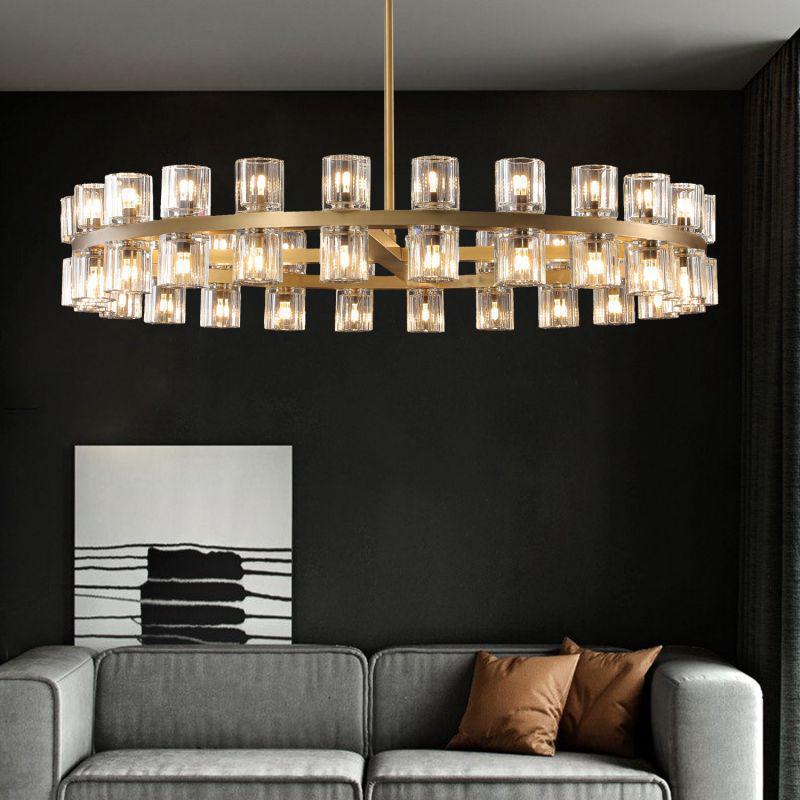 Arcachen Crystal Round Chandelier 48" - GILDLAMPS