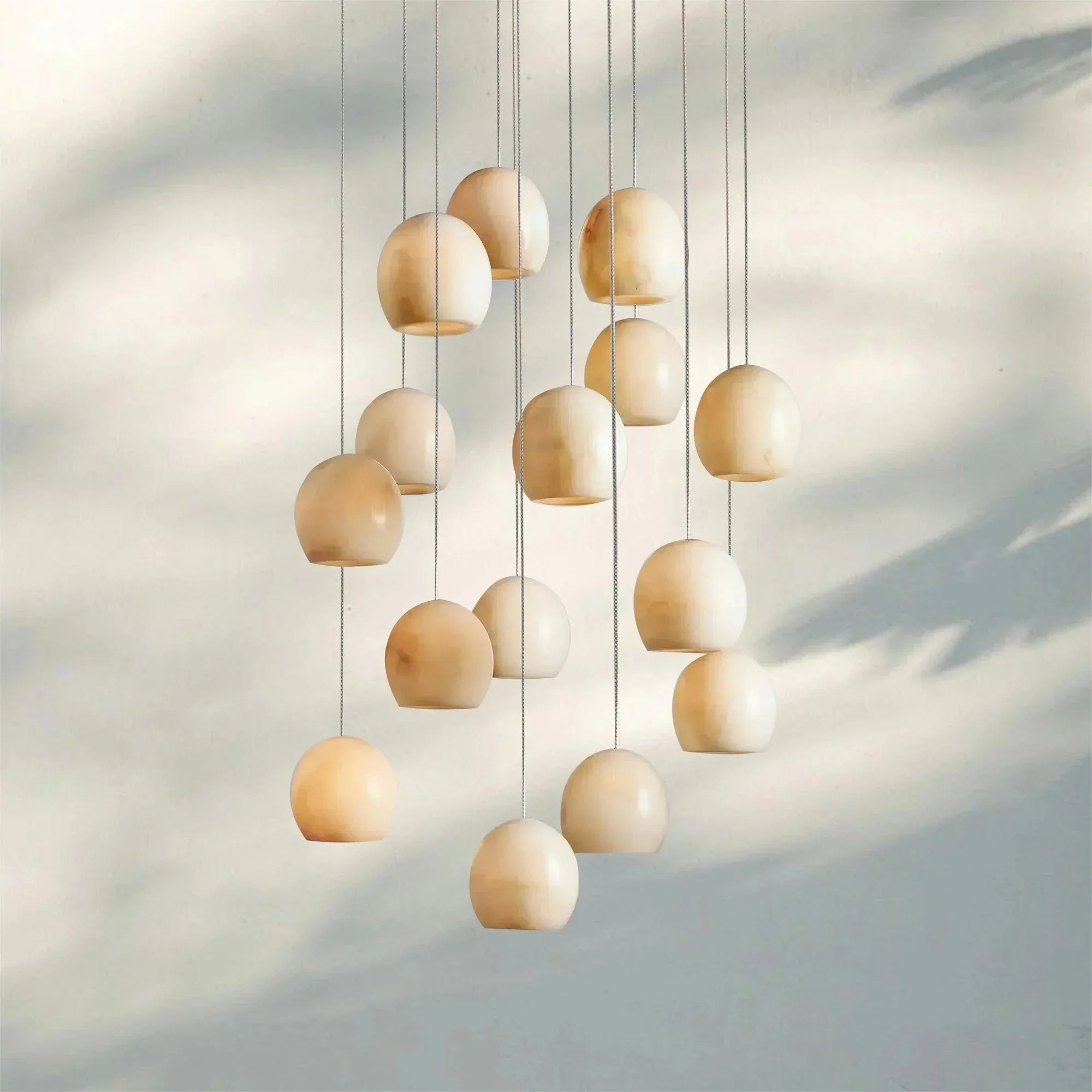 Arica Round Alabaster Chandelier Light - GILDLAMPS