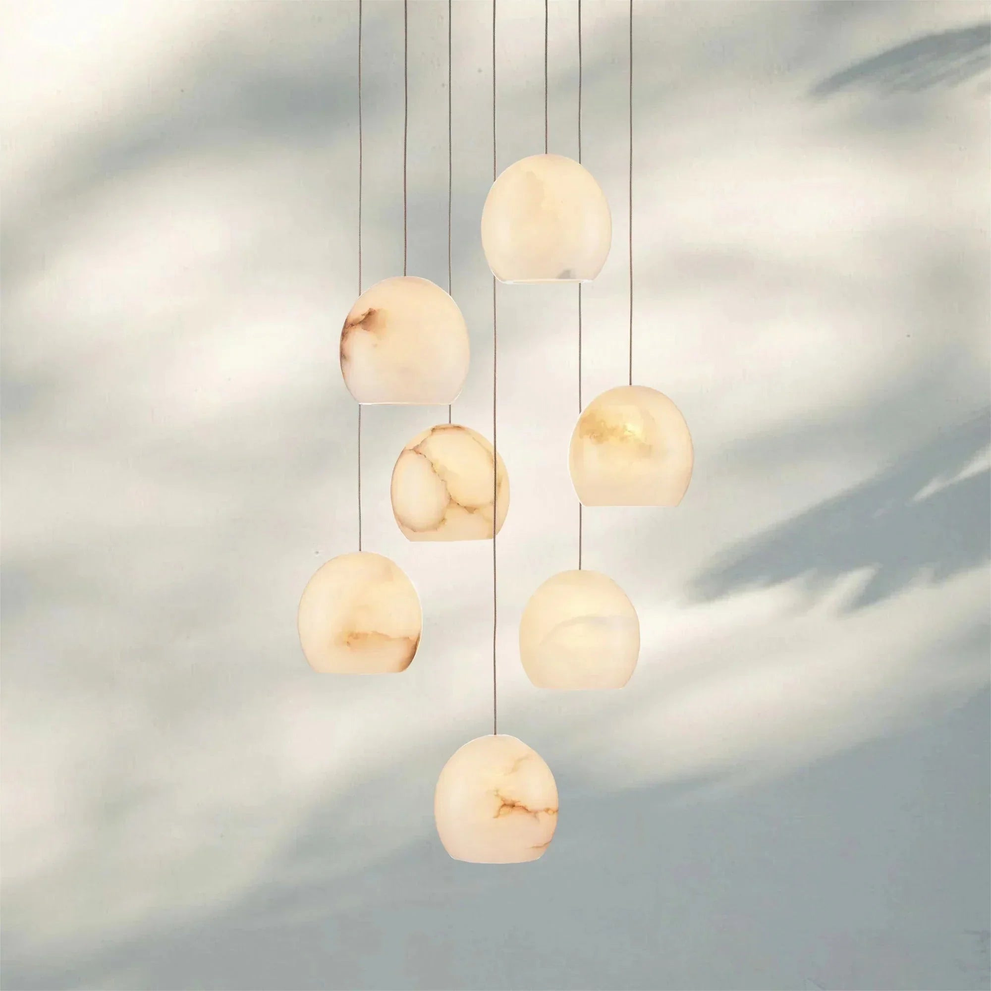 Arica Round Alabaster Chandelier Light - GILDLAMPS