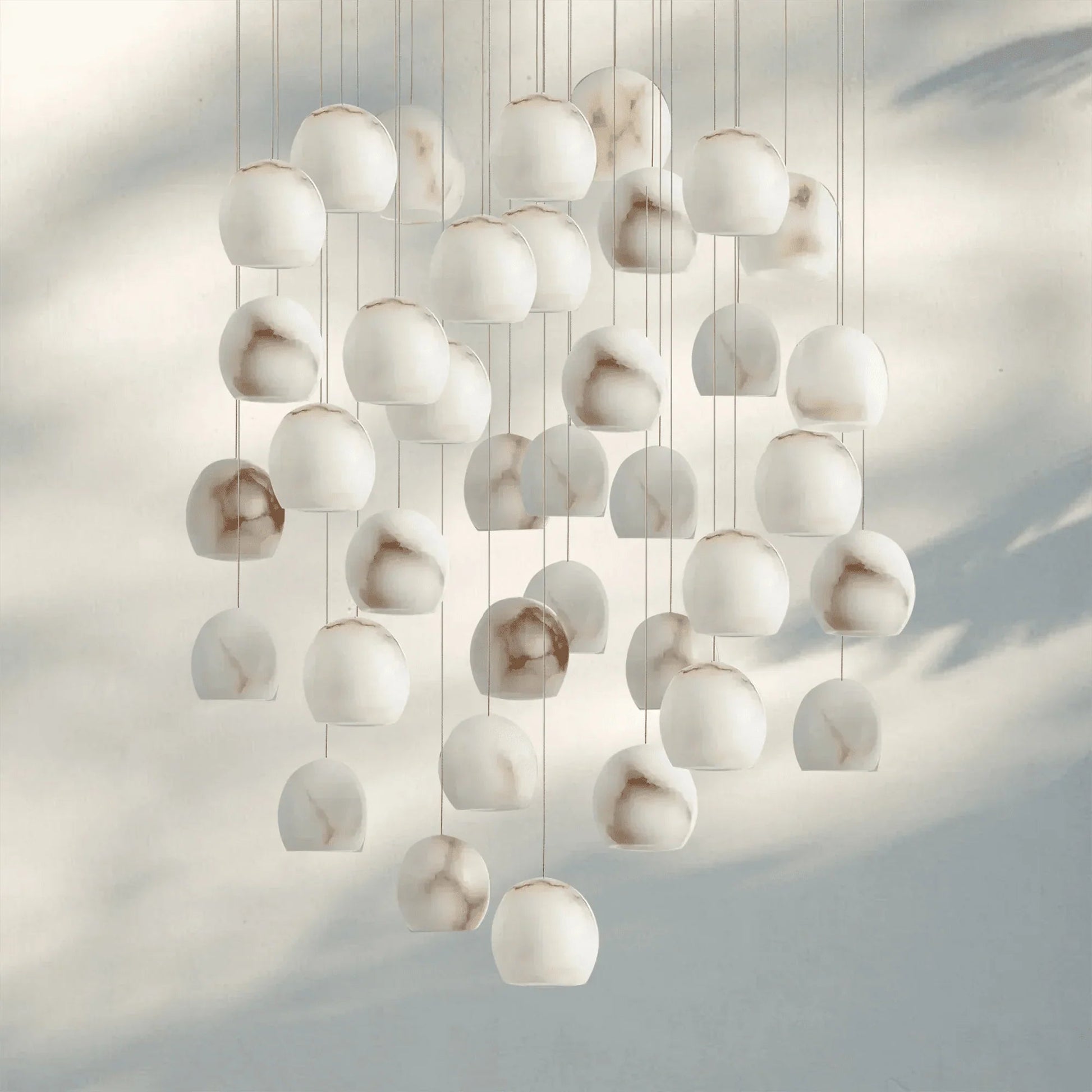 Arica Round Alabaster Chandelier Light - GILDLAMPS