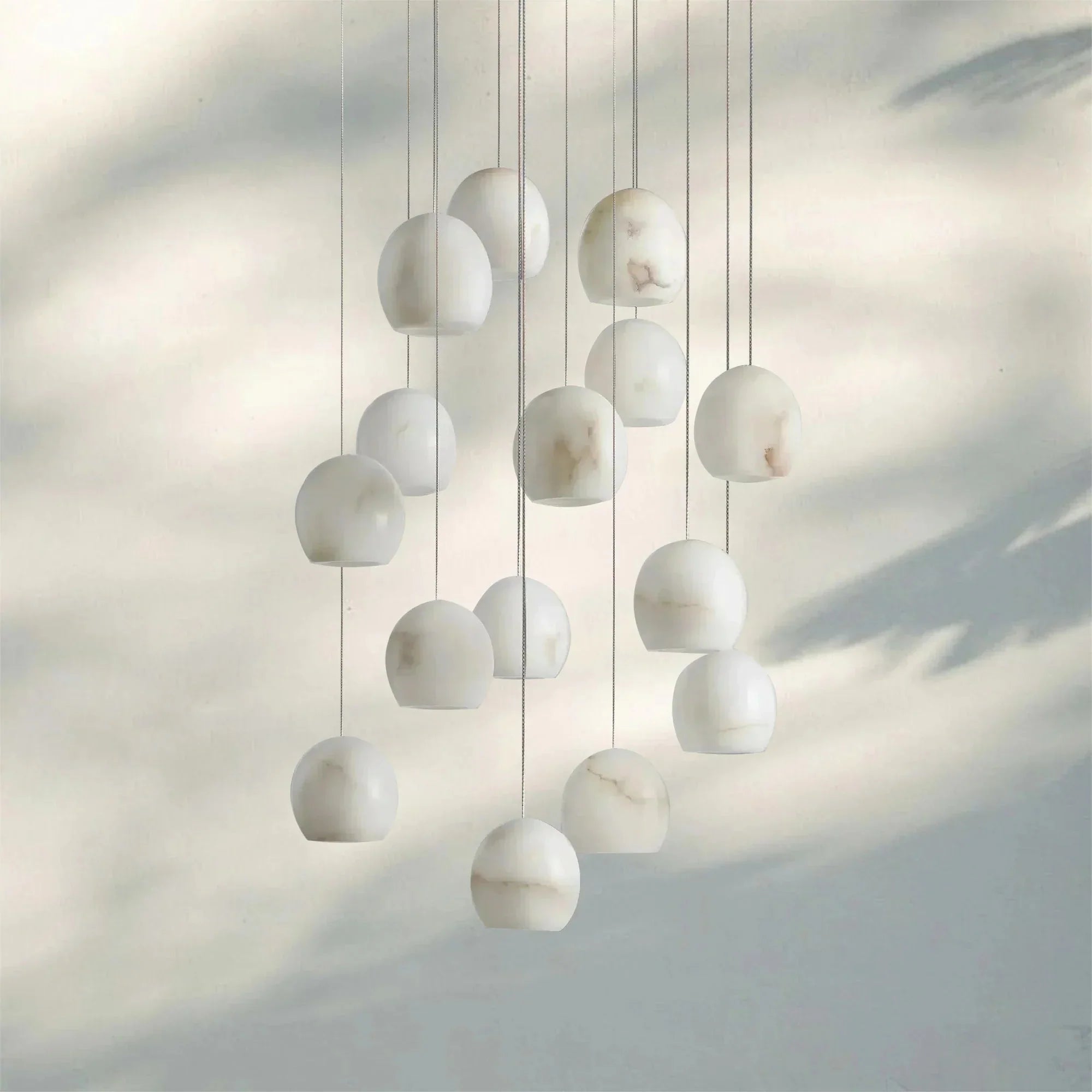 Arica Round Alabaster Chandelier Light - GILDLAMPS