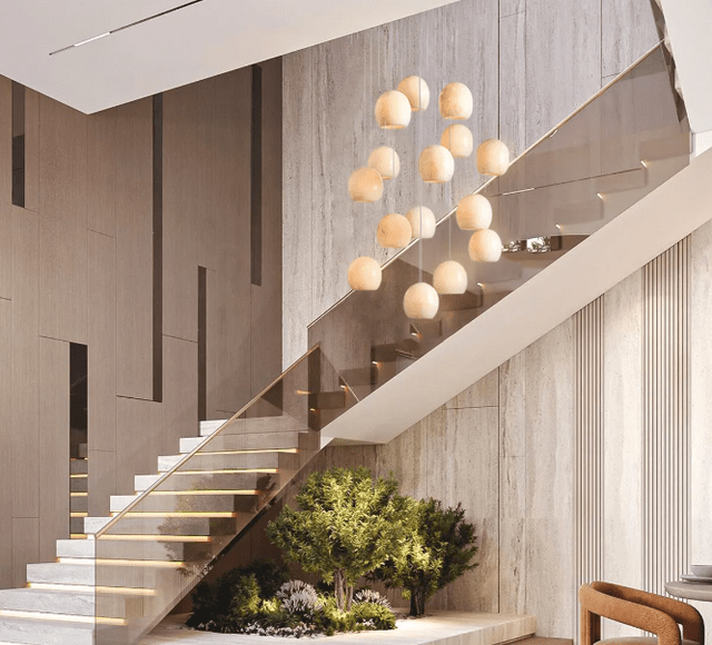 Arica Round Gold Chandelier with Natural Alabaster Stone Shades - GILDLAMPS