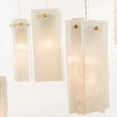 Art Design 1/25/60/84-Light Colorful Rectangle Cluster Glass Tile Pendant/Chandelier - GILDLAMPS