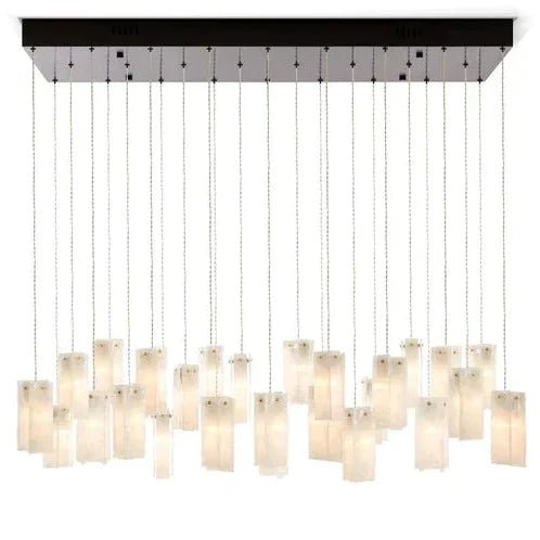 Art Design 1/25/60/84-Light Colorful Rectangle Cluster Glass Tile Pendant/Chandelier - GILDLAMPS