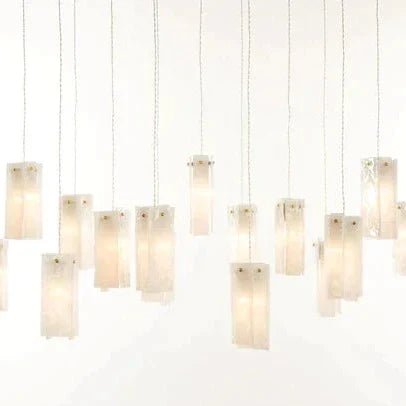 Art Design 1/25/60/84-Light Colorful Rectangle Cluster Glass Tile Pendant/Chandelier - GILDLAMPS