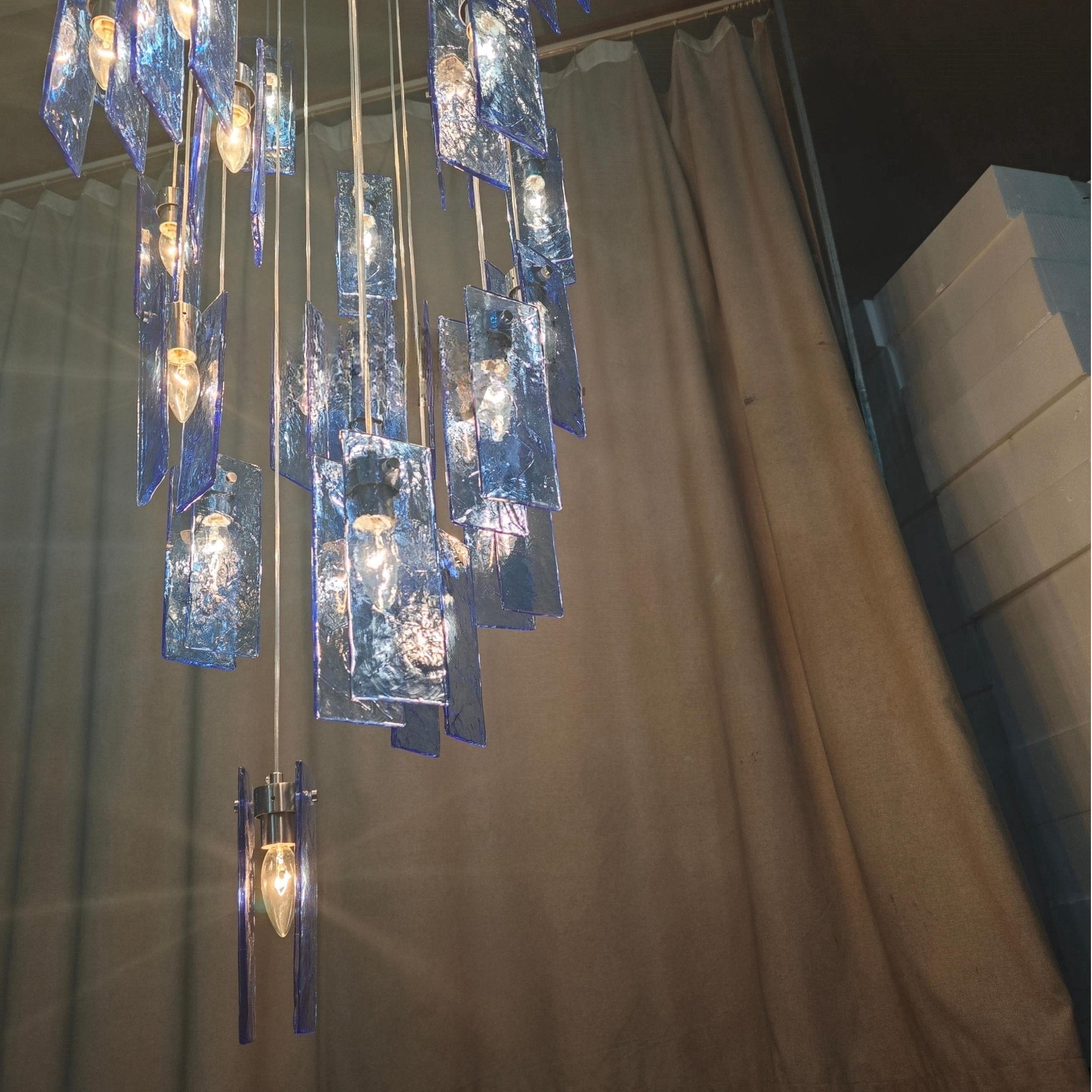 Art Design 1/25/60/84-Light Colorful Rectangle Cluster Glass Tile Pendant/Chandelier - GILDLAMPS