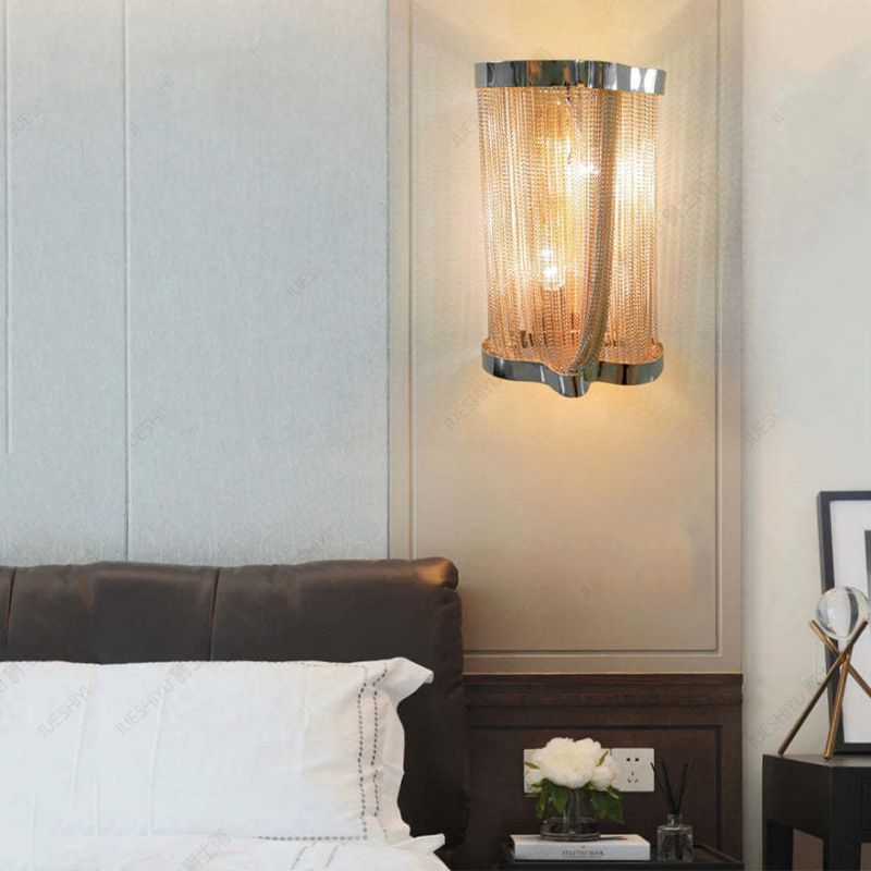 Ashley Aluminum Chain Tassel Wall Sconce - GILDLAMPS