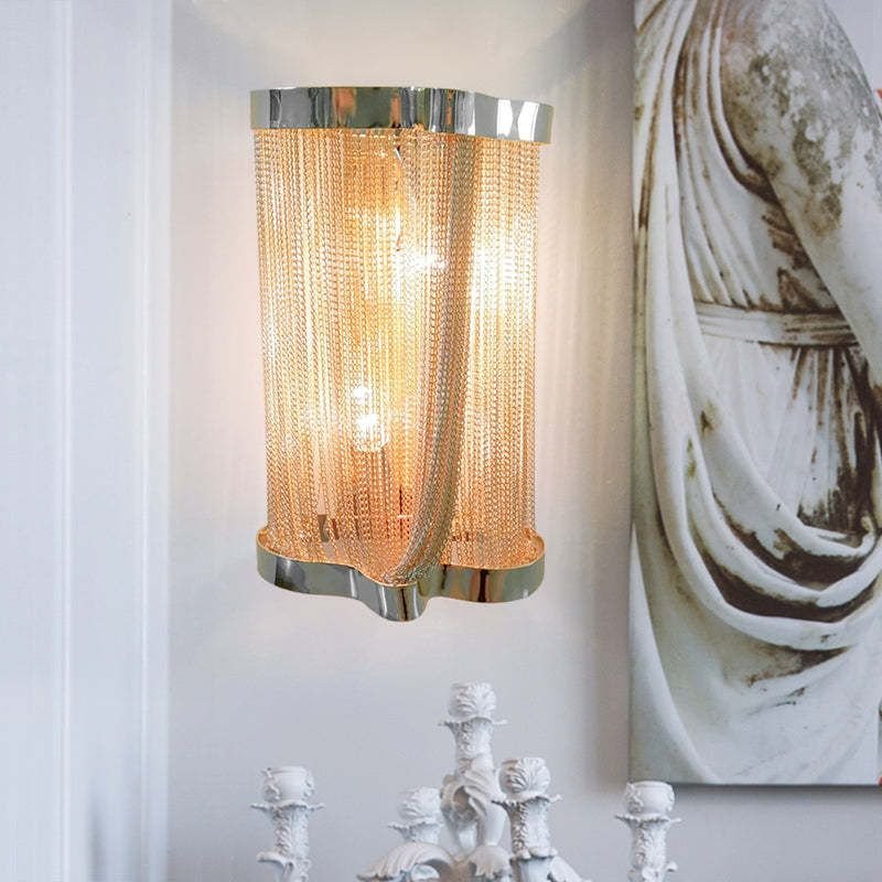 Ashley Aluminum Chain Tassel Wall Sconce - GILDLAMPS