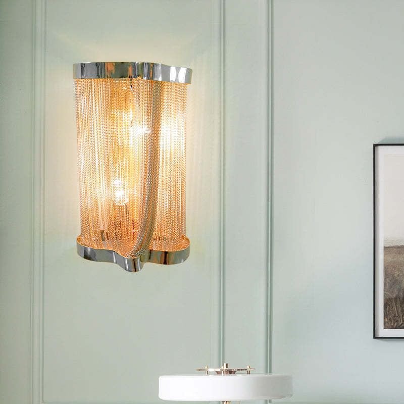 Ashley Aluminum Chain Tassel Wall Sconce - GILDLAMPS
