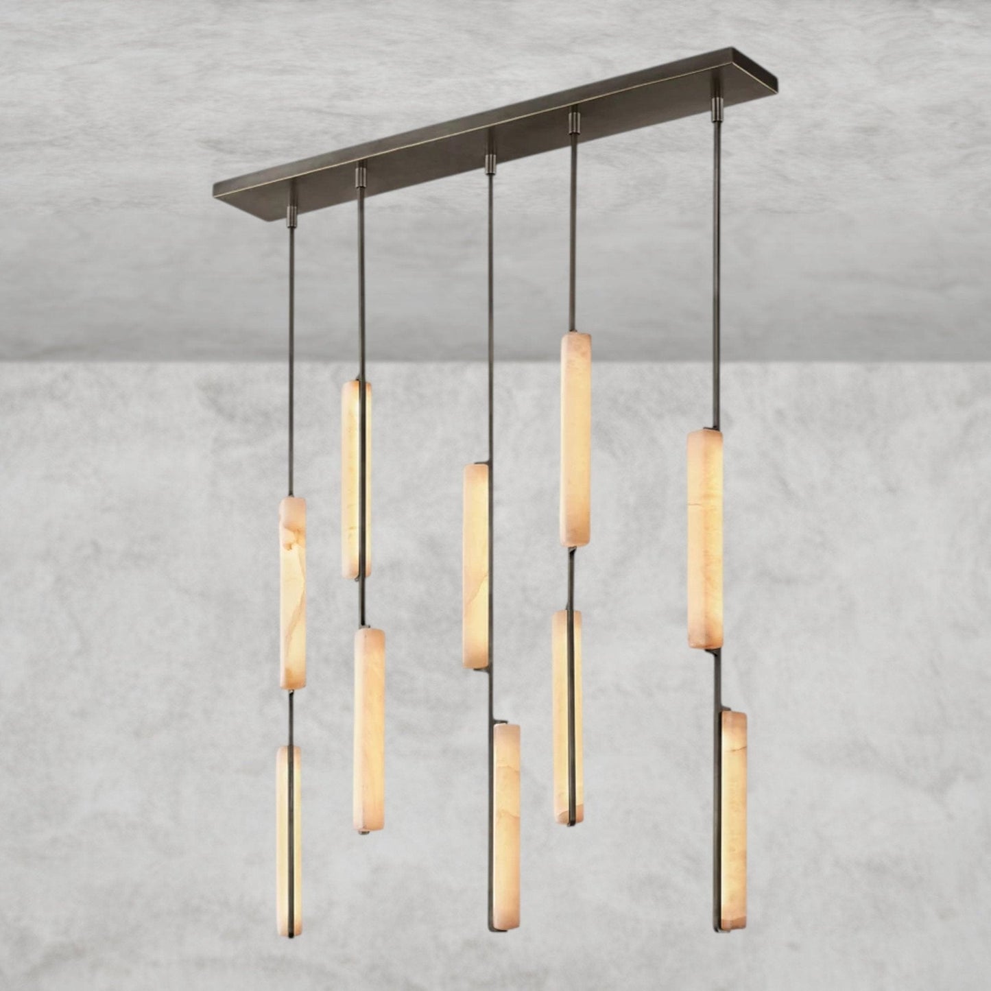 Audaben Alabaster Linear Chandelier 54" - GILDLAMPS