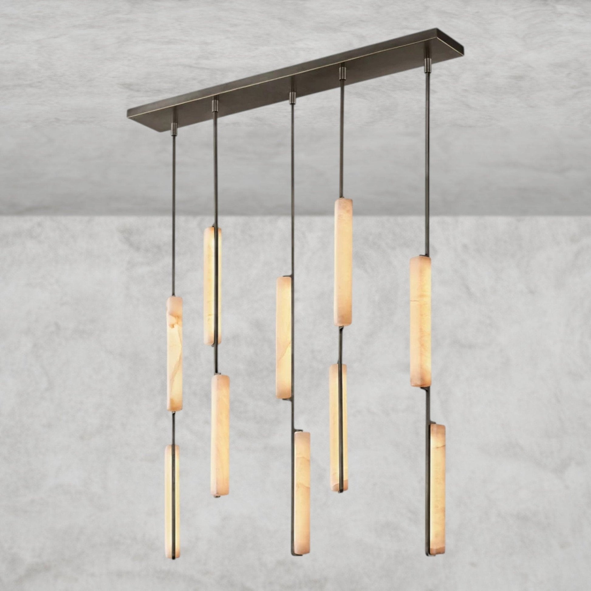 Audaben Alabaster Linear Chandelier 54" - GILDLAMPS