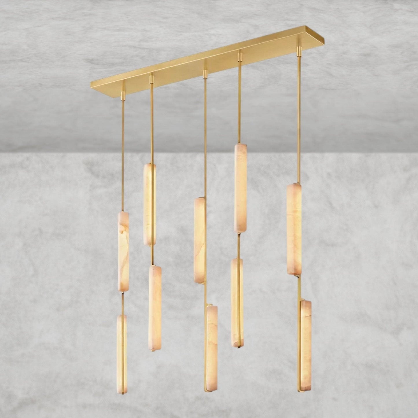 Audaben Alabaster Linear Chandelier 54" - GILDLAMPS