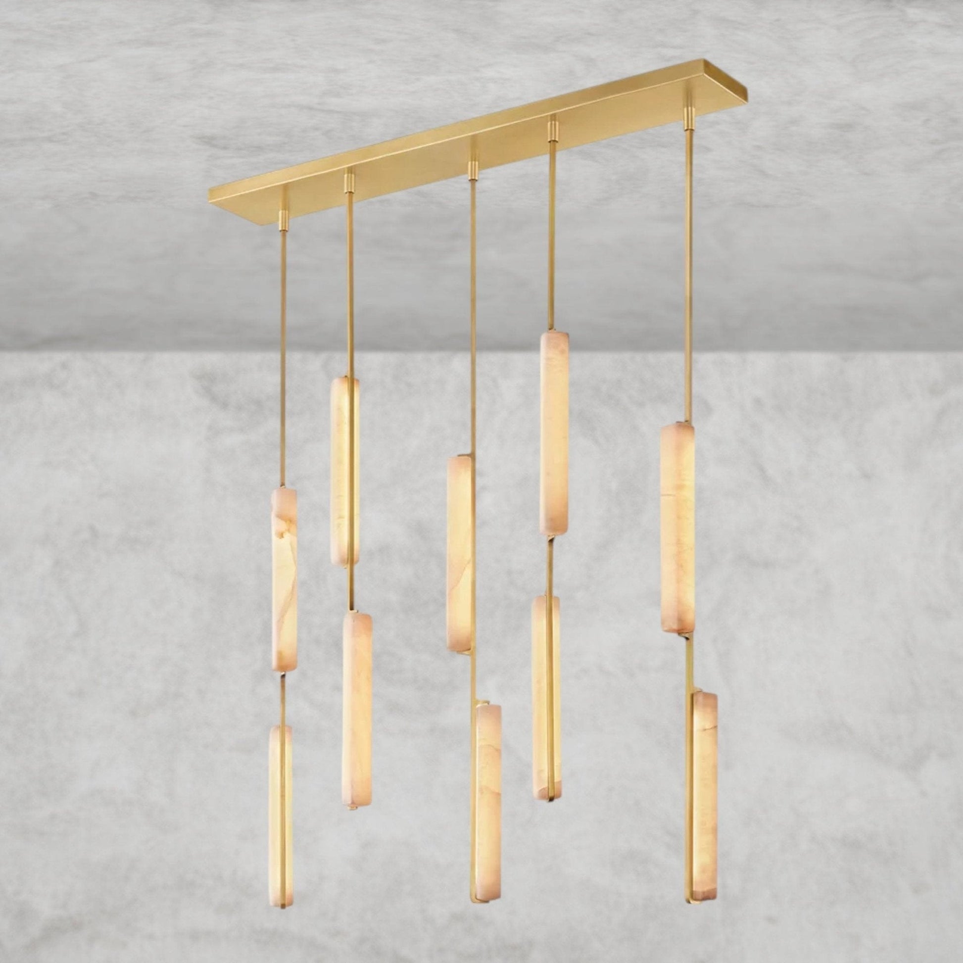Audaben Alabaster Linear Chandelier 54" - GILDLAMPS