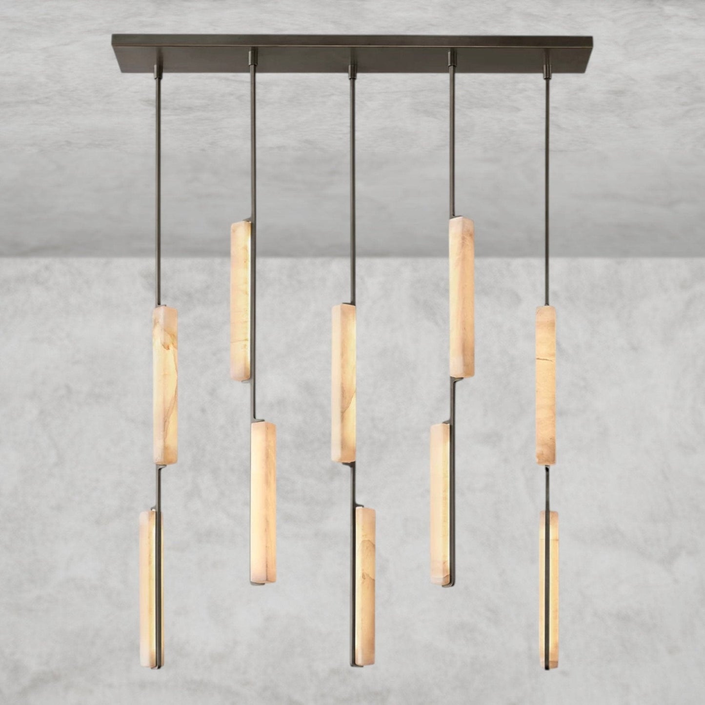 Audaben Alabaster Linear Chandelier 54" - GILDLAMPS