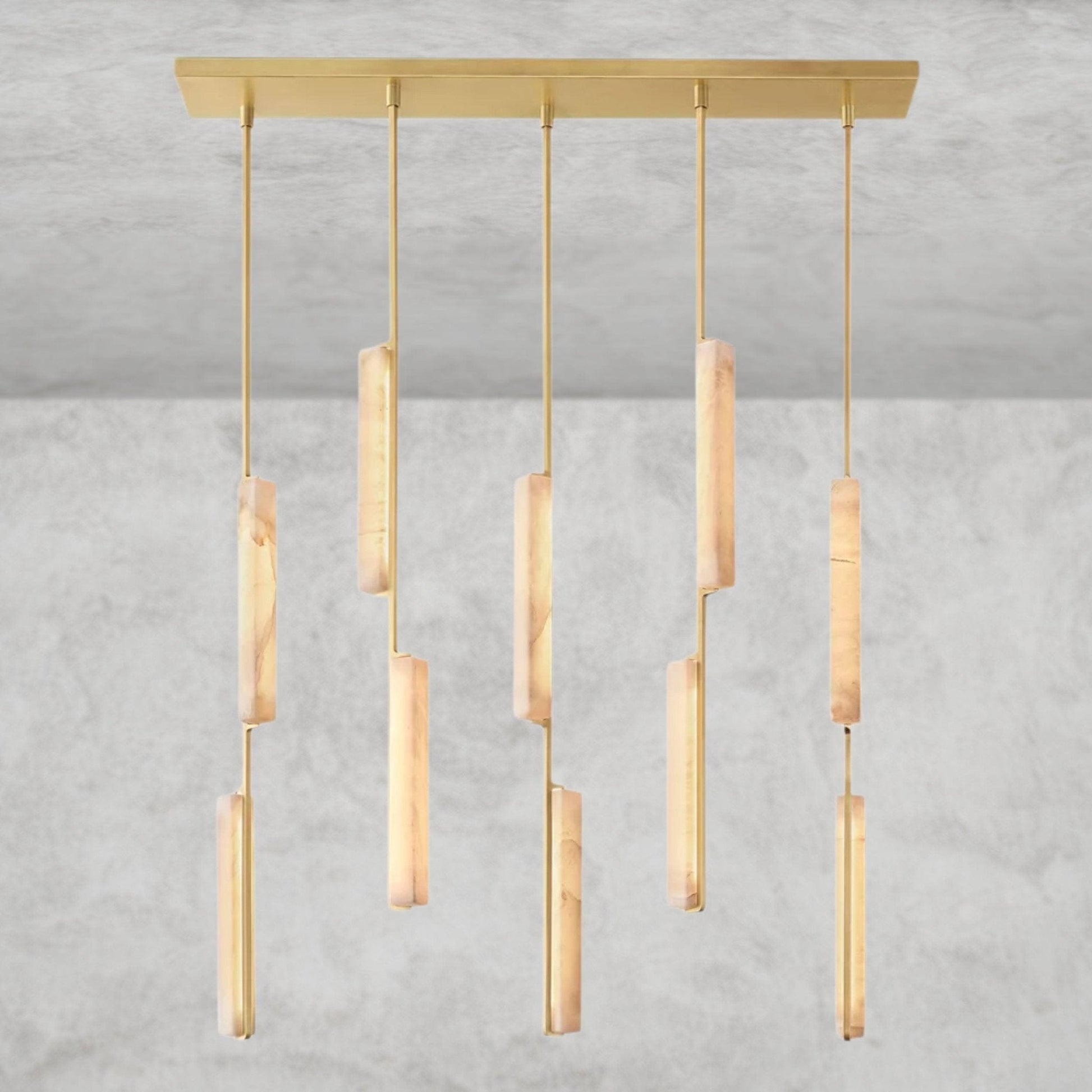 Audaben Alabaster Linear Chandelier 54" - GILDLAMPS